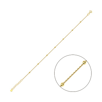 Фото Золотой браслет на ногу с шариками (арт. 340064жн)