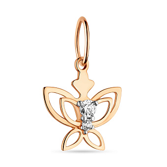 Фото Підвіска з червоного золота Метелик (арт. 423450)