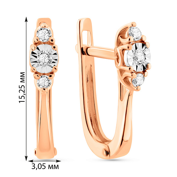 Серьги из красного золота с бриллиантами (арт. С011742005) – изображение 4