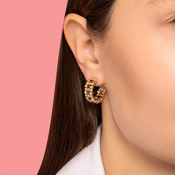 Сережки з жовтого золота Francelli (арт. 1091599жф) – зображення 2