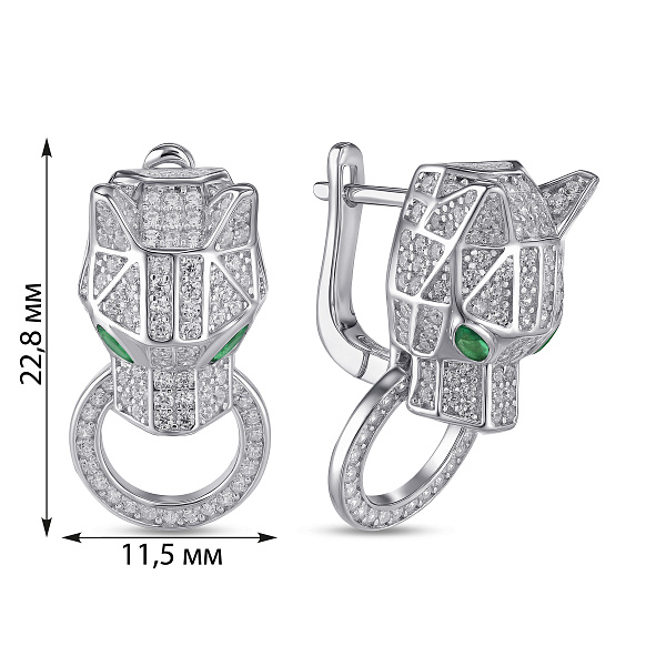 Серебряные серьги с фианитами (арт. 7502/10085аз) – изображение 2