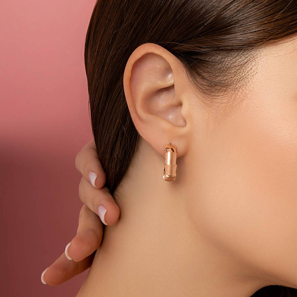 Сережки з червононого золота без каміння (арт. 1091777м) – зображення 3