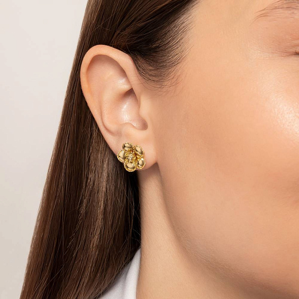 Пусети золоті Francelli Квіти (арт. 107381ж) – зображення 3