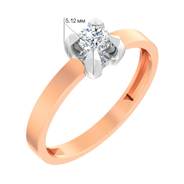 Золотое кольцо с фианитом (арт. 141062) – изображение 3