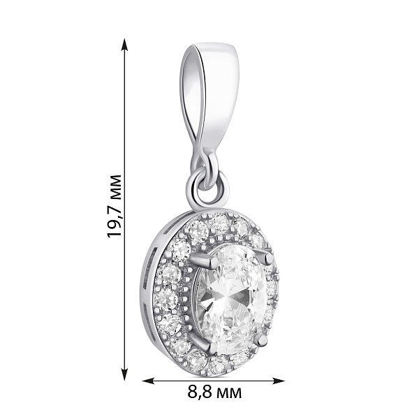 Серебряный кулон с фианитами (арт. 7503/ПК2Ф/376) – изображение 2