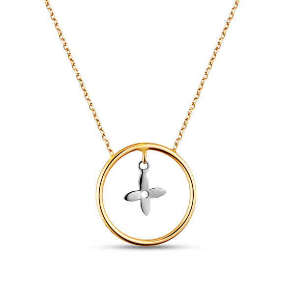 Золоте кольє з підвіскою «Квіточка» (арт. 351052ж) – зображення 1