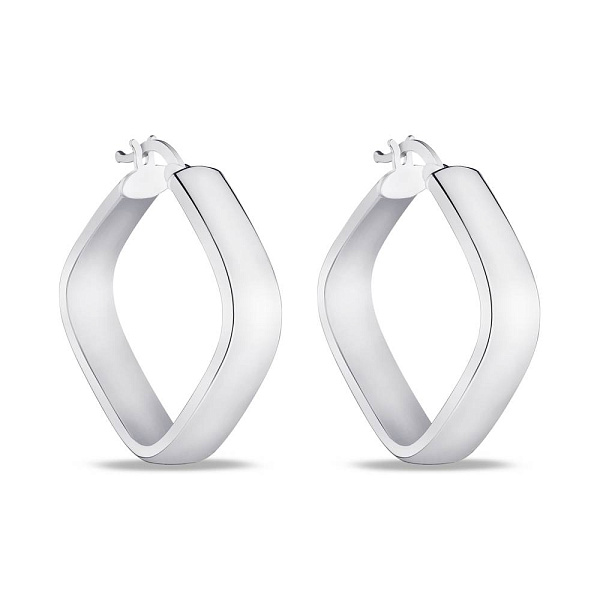 Серебряные сережки "Ромбы" без камней (арт. 7502/4274/30) – изображение 1