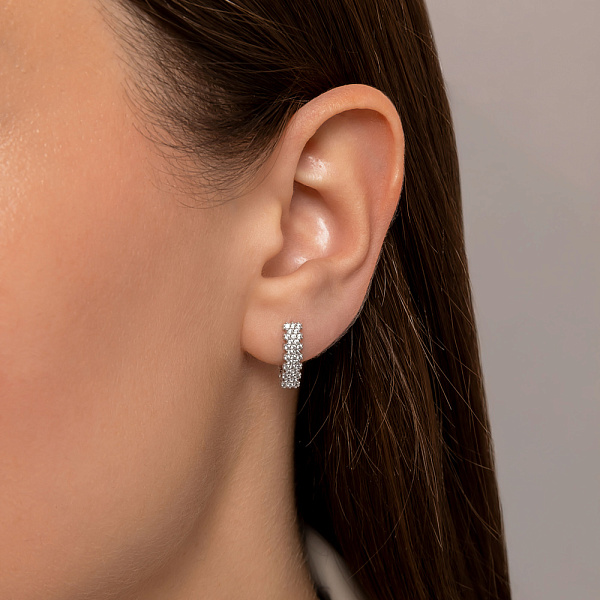 Золотые серьги с фианитами (арт. 110156б) – изображение 2