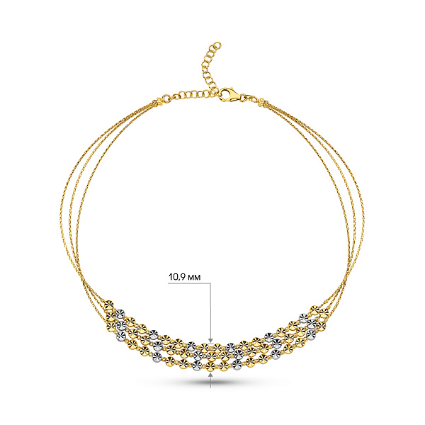 Золотое многослойное колье Francelli (арт. 352921жб) – изображение 4