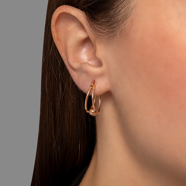 Серьги из красного золота (арт. 104467/20) – изображение 2