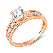 Фото Золотое кольцо с фианитами (арт. 140443)