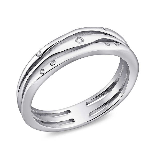Серебряное кольцо с россыпью из фианитов (арт. 7501/К2Ф/443-18) – изображение 1
