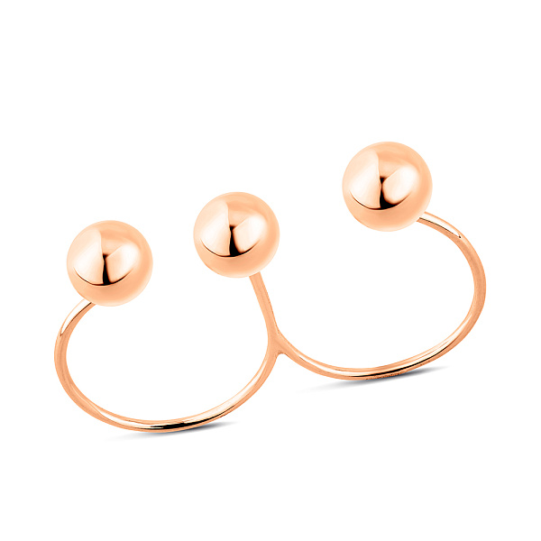 Золота каблучка на два пальці (арт. 1401038) – зображення 1