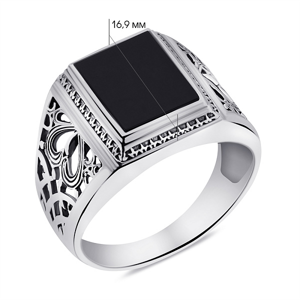 Срібний перстень з оніксом (арт. 7906/0655.10о) – зображення 2
