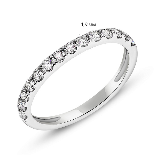 Каблучка з білого золота з доріжкою з діамантів (арт. 1191505202) – зображення 3