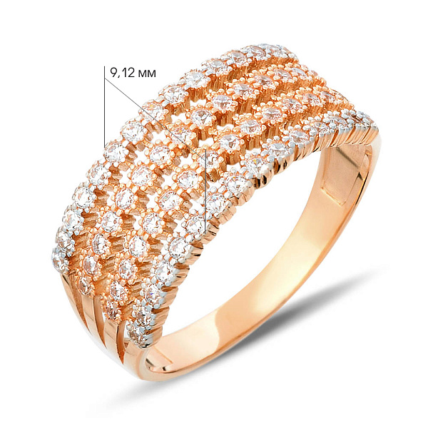 Золота каблучка з фіанітами (арт. 140405) – зображення 2