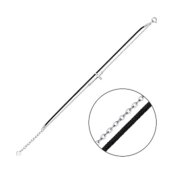 Браслет из серебра и шелковой нити (арт. 7309/2409ч)