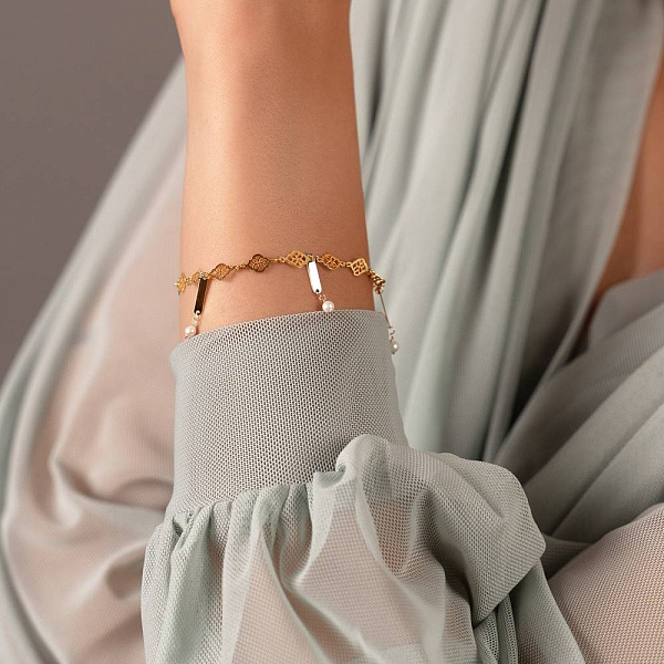 Золотий браслет Francelli з перлинами (арт. 3261049жпрлб) – зображення 4