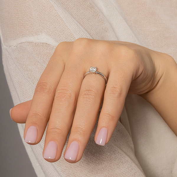 Заручальна каблучка з білого золота з діамантом (арт. К01116006046б) – зображення 2