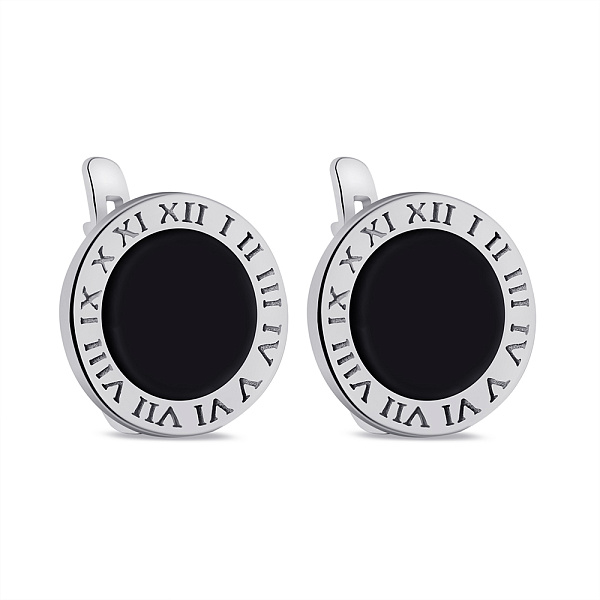Серьги из серебра с ониксом (арт. 7502/2094о) – изображение 1