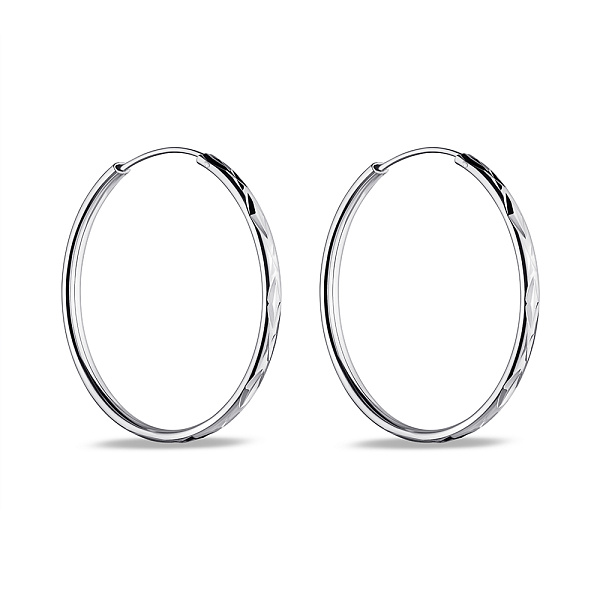 Серебряные серьги без камней (арт. 7502/9819/40) – изображение 1