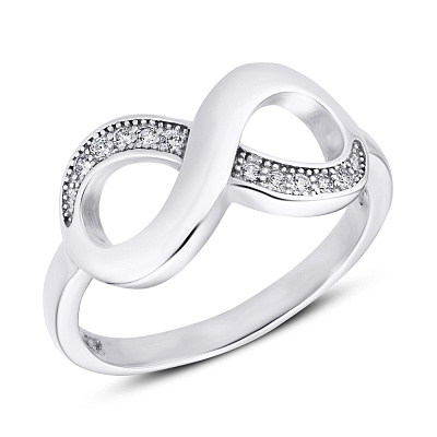 Серебряное кольцо «Бесконечность» с фианитами  (арт. 7501/3882)