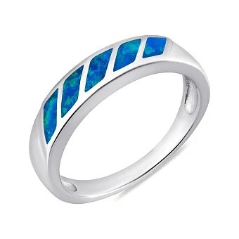 Срібна каблучка з синім опалом (арт. 7501/7034Пос)