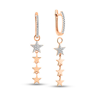 Серьги-трансформеры из золота с подвесками (арт. 111269)