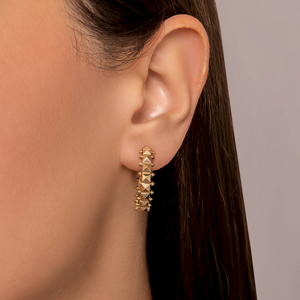 Серьги-кольца из желтого золота (арт. 1091824/20ж) – изображение 3