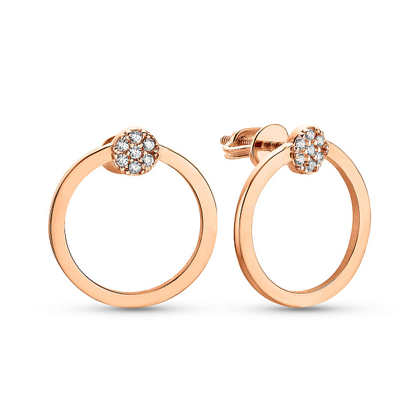 Золотые пусеты с фианитами (арт. 109623) – изображение 1