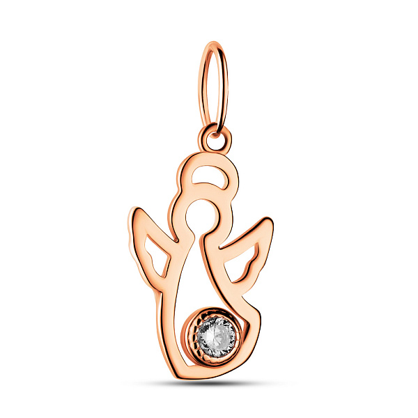 Золотая подвеска Ангел с фианитом (арт. 423497) – изображение 1