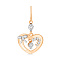 Золотой кулон Сердце с фианитами (арт. 423492)