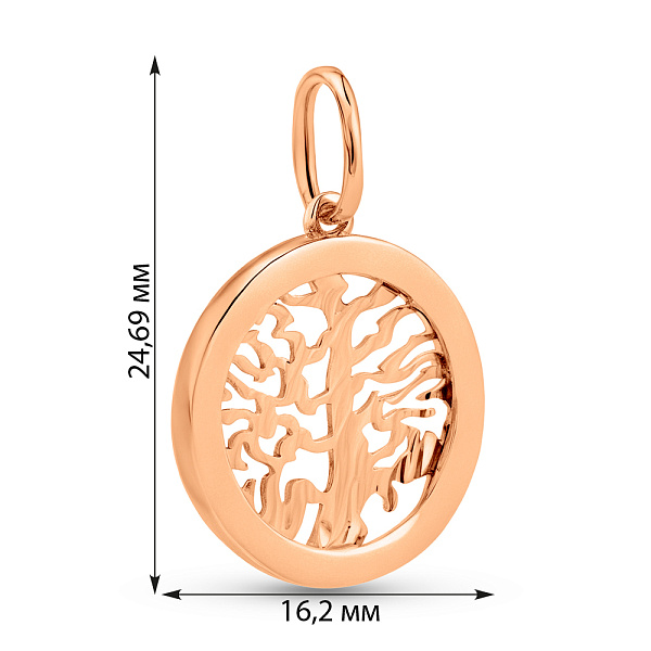 Підвіс з червоного золота Древо життя (арт. 424608) – зображення 4