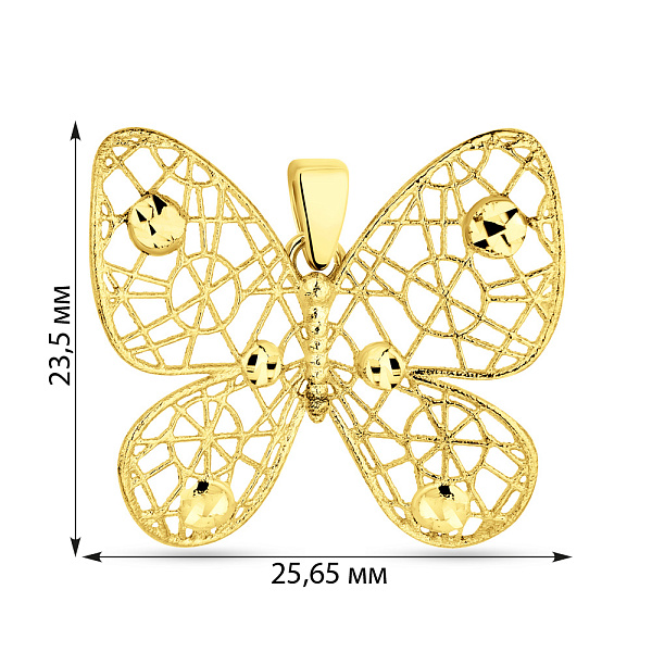 Підвіс Francelli з жовтого золота в формі метелика (арт. 424631ж) – зображення 2