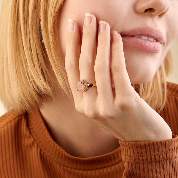 Золота каблучка з оніксом (арт. 140573ор) – зображення 2