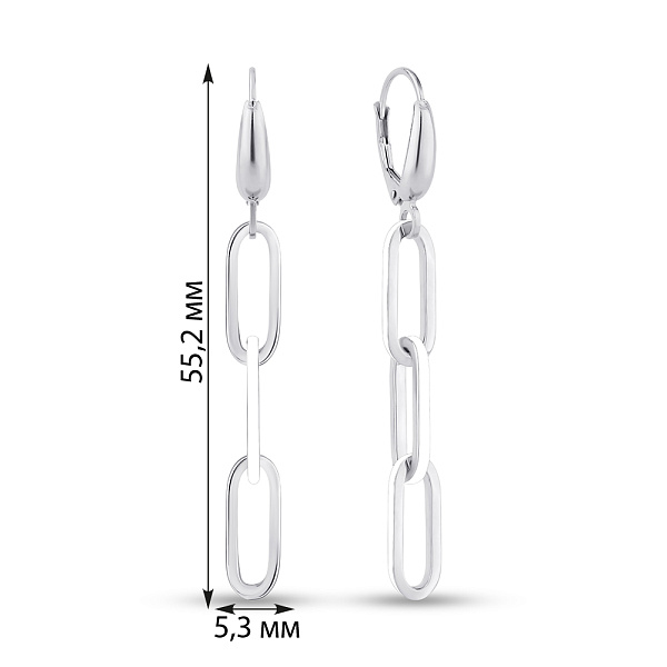 Серьги из белого золота  (арт. 1091608/1беб) – изображение 4