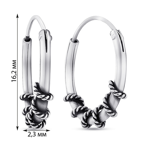 Срібні сережки без каміння (арт. 7902/С5/326) – зображення 2