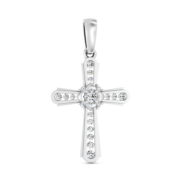 Золотой крестик с бриллиантами (арт. П011470020б) – изображение 1