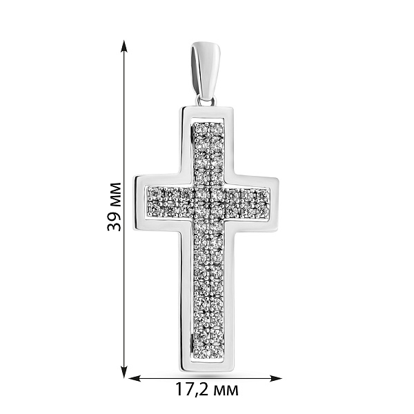 Золотий підвіс-хрестик з фіанітами (арт. 421528б) – зображення 2
