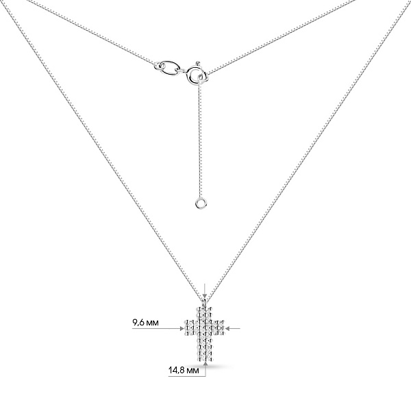 Золотое колье с крестиком и бриллиантами (арт. Ц011278030/2б) – изображение 3