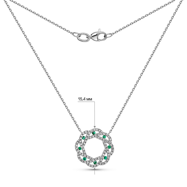 Золотое колье с изумрудами и бриллиантами (арт. 7192089202и) – изображение 5