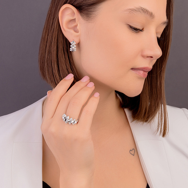 Серебряные серьги без камней (арт. 7502/9256) – изображение 3