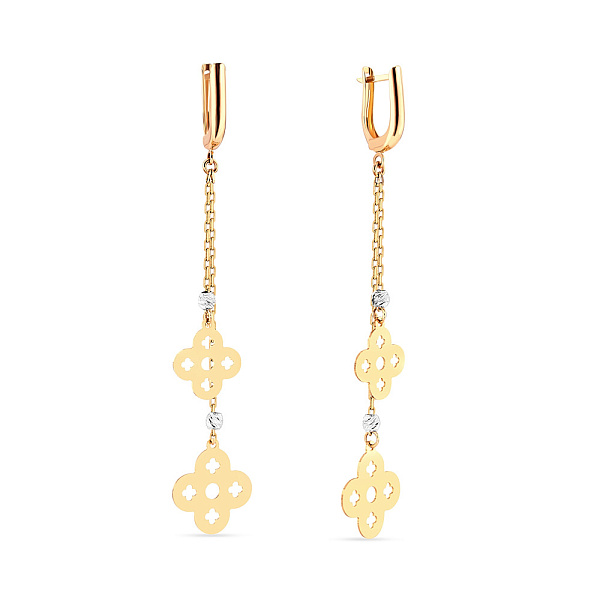 Сережки-підвіски з жовтого золота (арт. 106514ж) – зображення 1