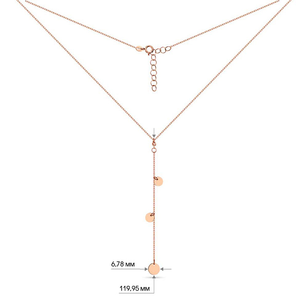 Золотое колье-галстук "Монеты" (арт. 352204) – изображение 4