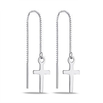 Серебряные сережки-протяжки Крестики (арт. 7502/9623)