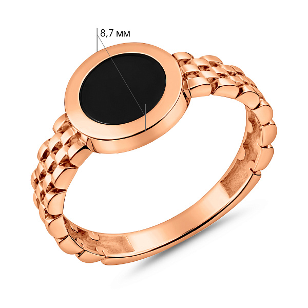 Каблучка Лýна з червоного золота з емаллю (арт. 140908еч) – зображення 6