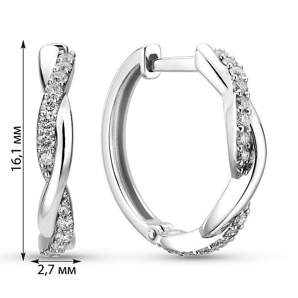 Сережки з білого золота з діамантами (арт. С011323020б) – зображення 2