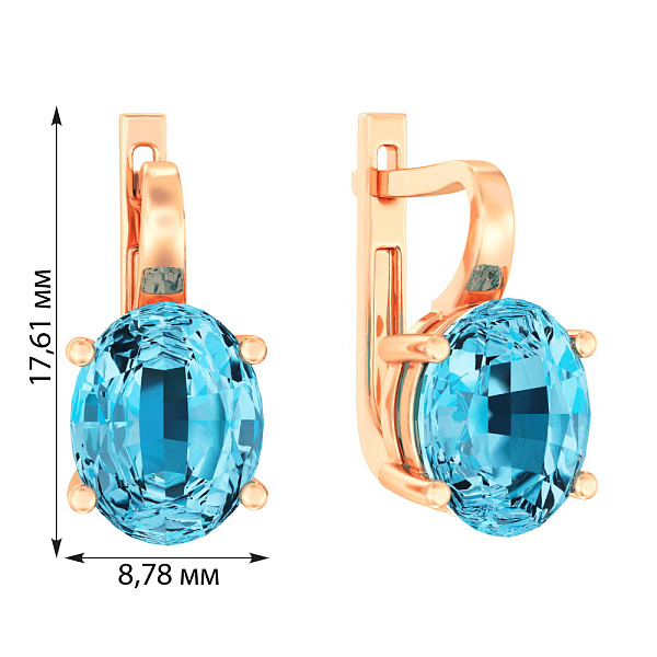 Сережки золотые с топазом (арт. 111089Птг) – изображение 2