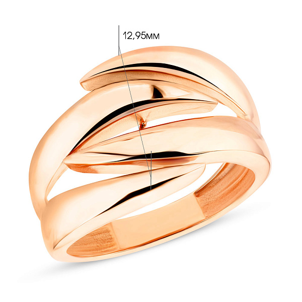 Кольцо из красного золота без камней (арт. 155118) – изображение 2