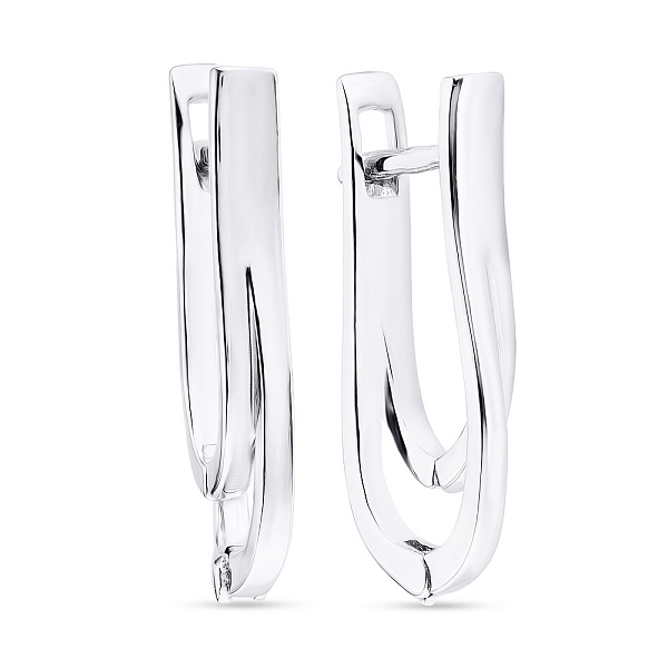 Серебряные серьги без камней (арт. 7502/3672) – изображение 1